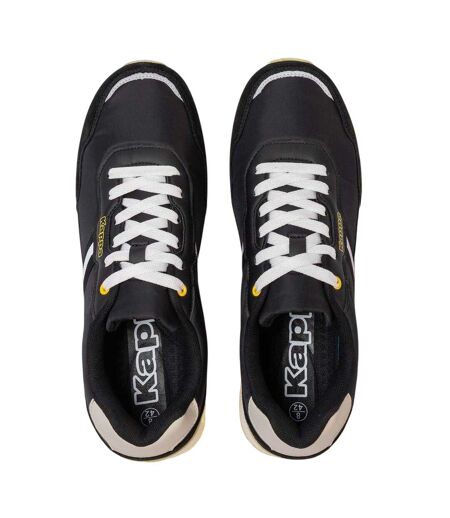 Mens Draydon Logo Suede Low Cut Trainers Black Yellow Kappa