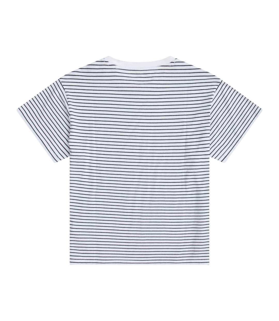 T-shirt Motif/style Rayures Contrastées Idol Femme Blanc Cassé Animal-2