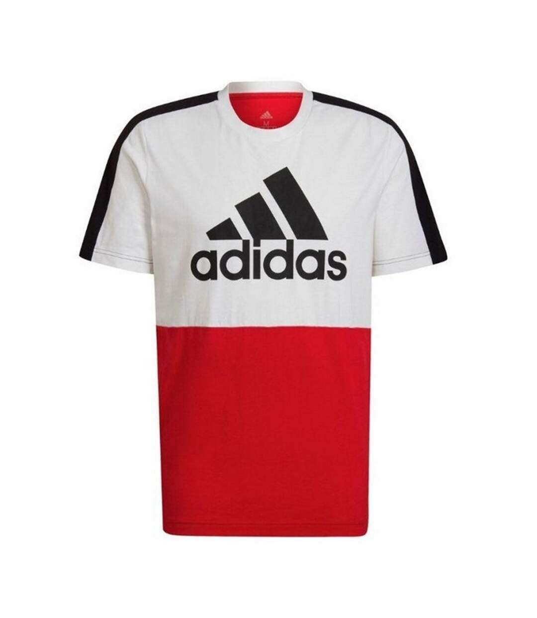 T-shirt Style Bloc De Couleur Essentials Homme Blanc Rouge Adidas-2