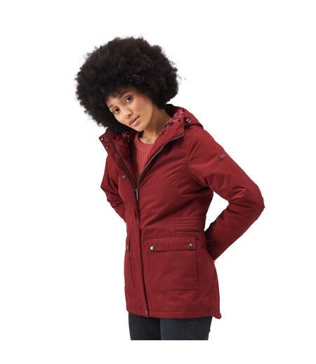 Regatta Womens/Ladies Brenlyn Abstract Hearts Waterproof Jacket (Cabernet) - UTRG9209