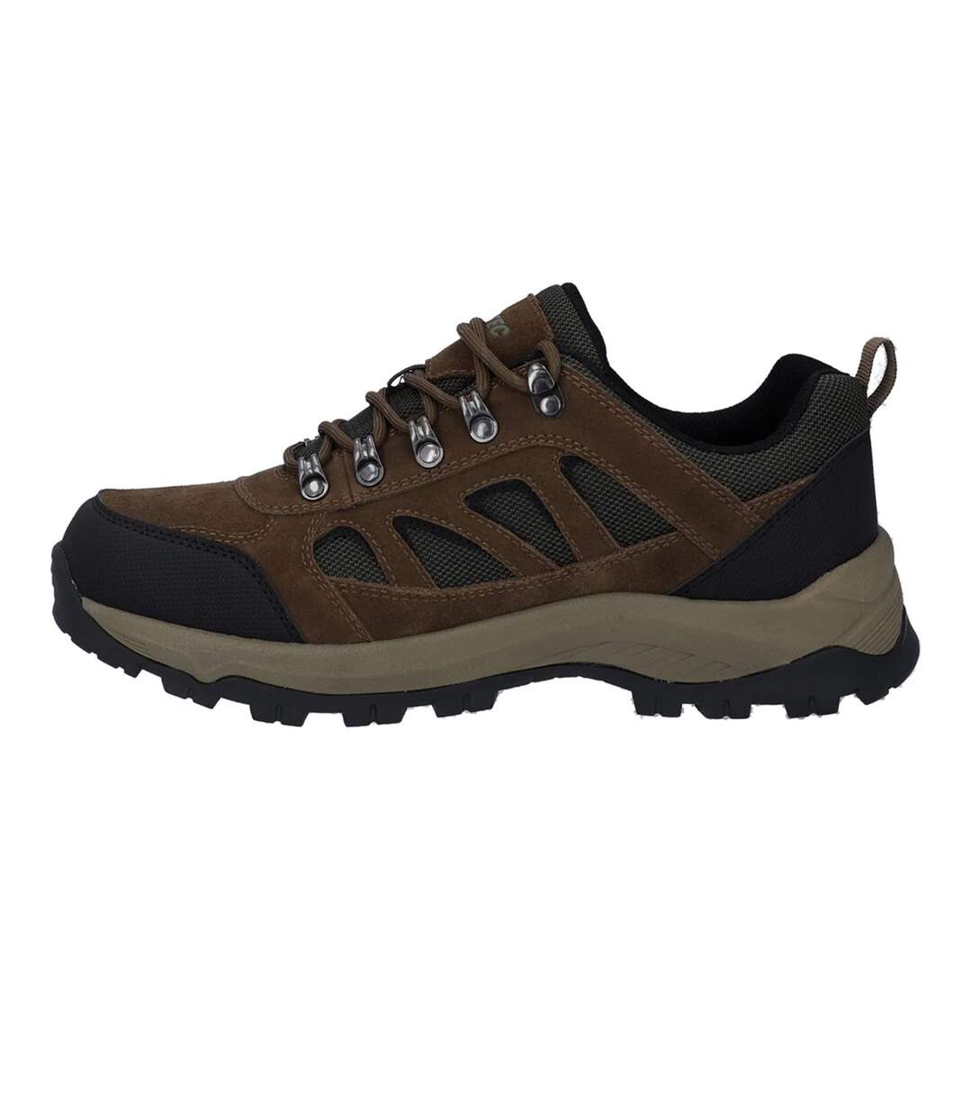 Mens Bandera Expedition Suede Low Walking Shoes Smokey Brown Khaki Green Hi-Tec-3