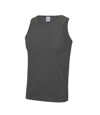 Just Cool Mens Sports Gym Plain Tank/Vest Top (Charcoal)