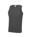 AWDis Just Cool Mens Sports Gym Plain Tank / Vest Top (Charcoal) - UTRW687