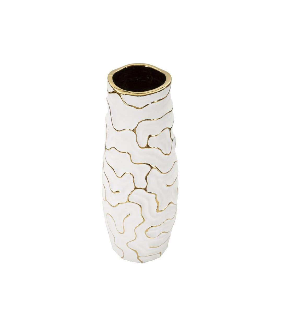 Vase Design en Céramique Lia 29cm Blanc-3