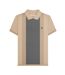 Polo Motif/style Panneau Contrasté Homme Beige Gris Lambretta-2