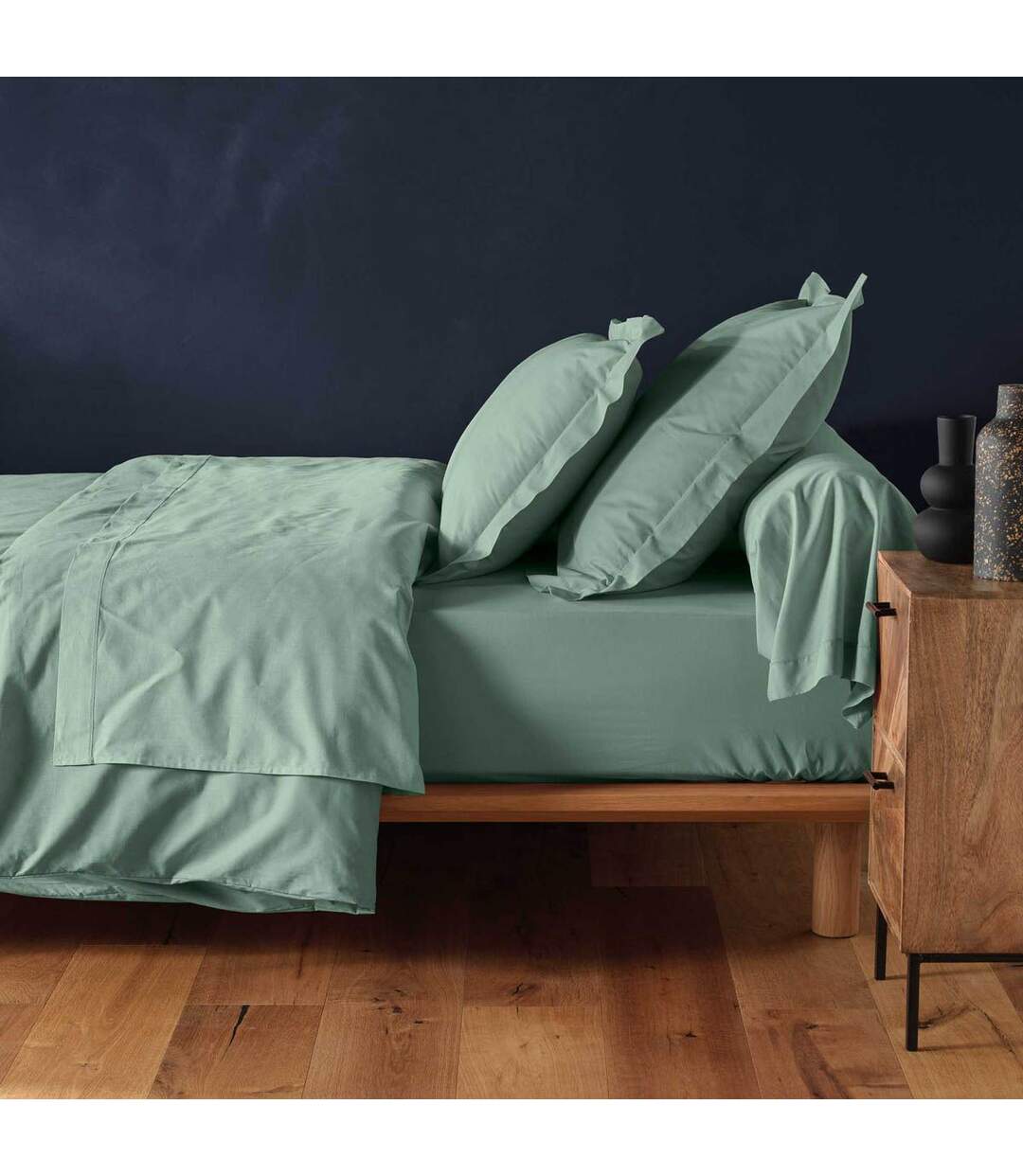Drap Housse Lina 160x200cm Sauge-4