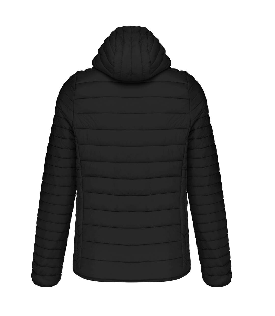 Mens lightweight hooded padded jacket black Kariban