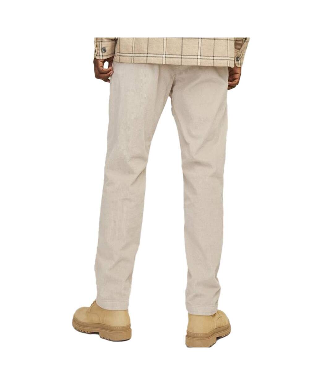 Pantalon velours écru homme jack & jones corduroy-2