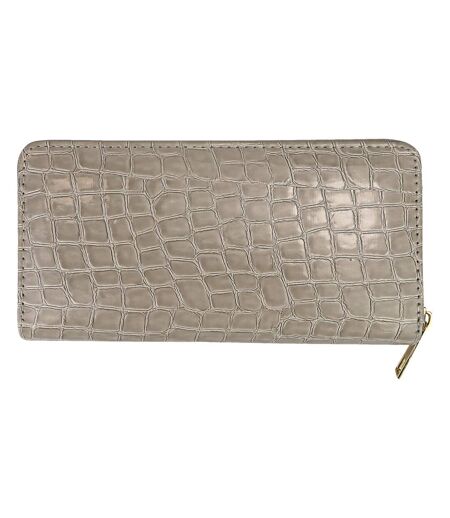 Ladies Croc Print Faux Leather Wallet Compact Card Coin Purse Organiser