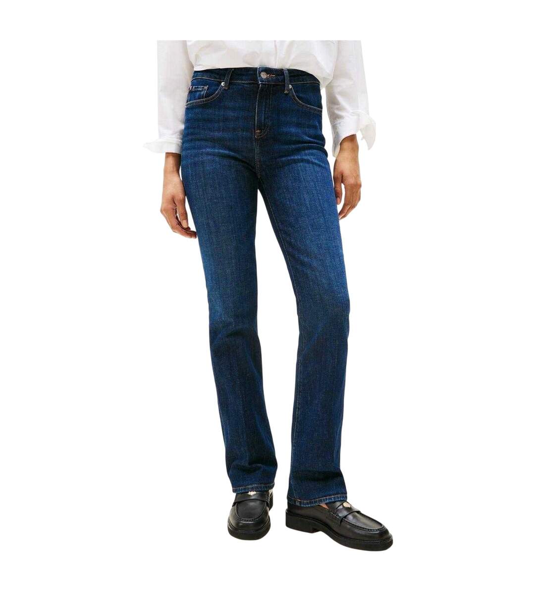 Womens/ladies Denim Regular Jeans Dark Blue Tommy Hilfiger-4