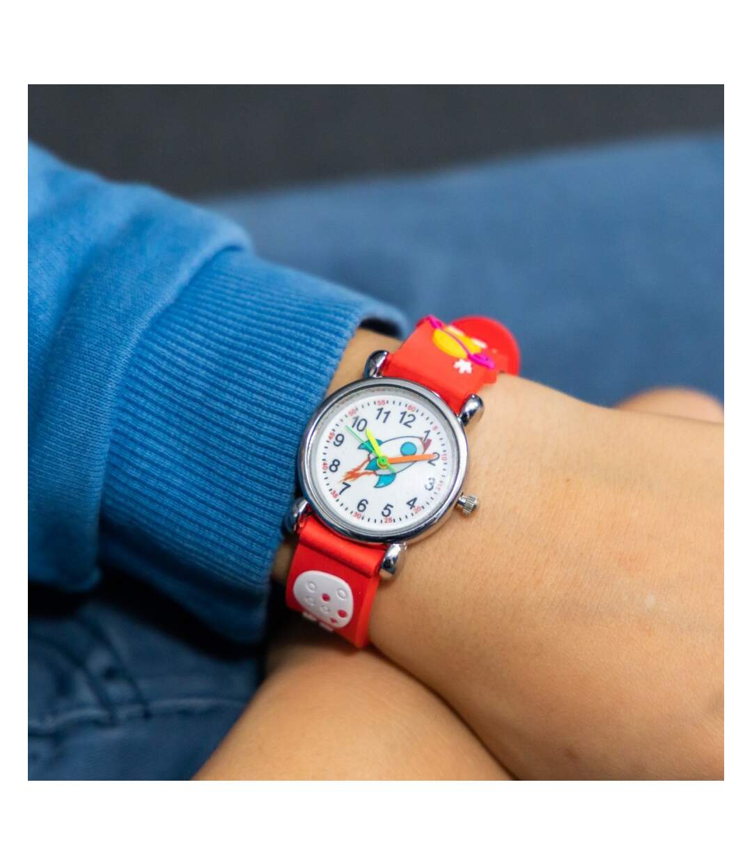 Superbe Montre Enfant Unisexe Silicone Planète Rouge-2