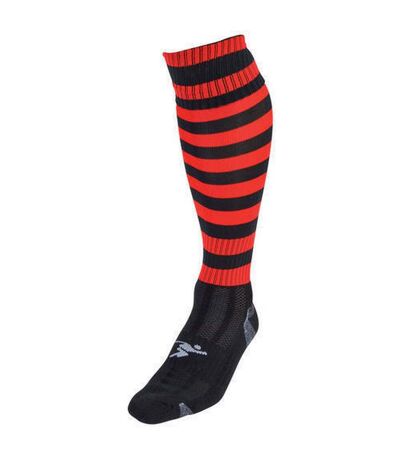 Unisex Adult Pro Hooped Football Socks Black Red Precision