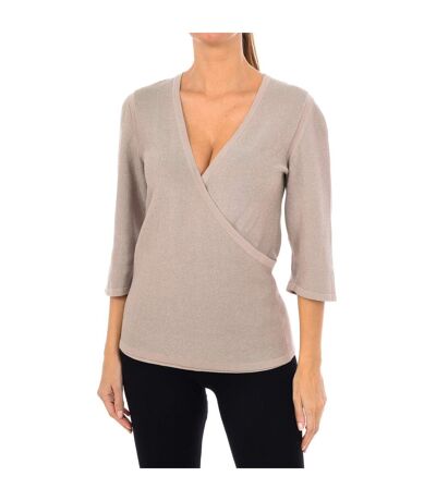 Women's long-sleeved cross-neck sweater APUL01-A651