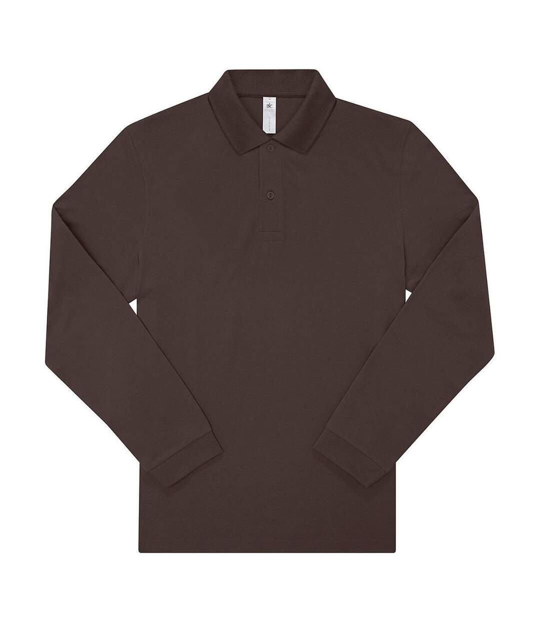 Polo manches longues- Homme - PU427 - marron café