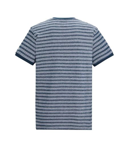 Mens Benlin Striped T-shirt Moonlight Denim Grey-white Regatta