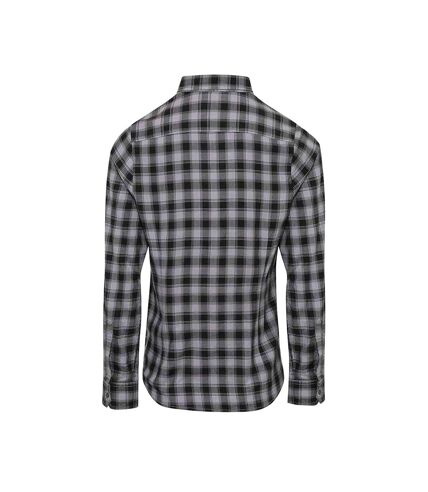 Premier Womens/Ladies Mulligan Check Shirt à manches longues (Acier/Noir) - UTPC3104