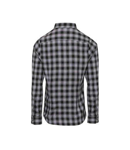 Premier Womens/Ladies Mulligan Check Shirt à manches longues (Acier/Noir) - UTPC3104