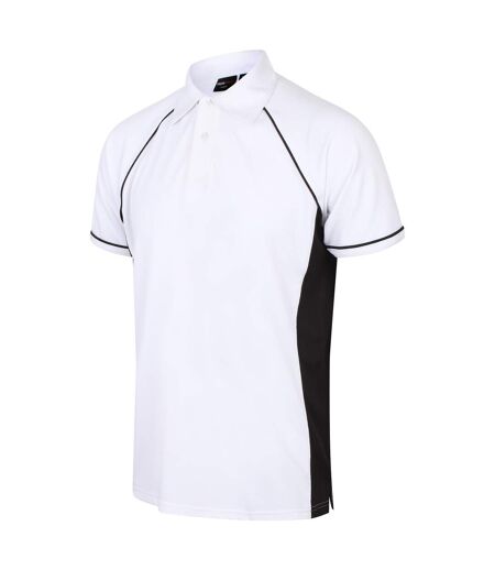 Polo sport à manches courtes homme blanc/noir Finden & Hales