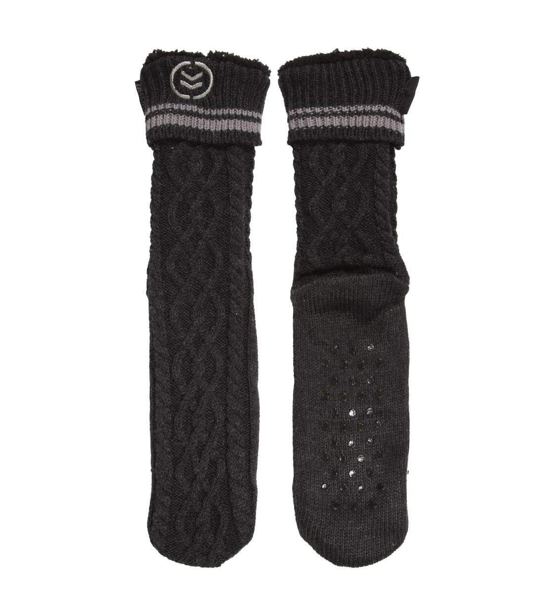 Isotoner Chaussettes d'intérieur homme en maille torsadée - fourrées