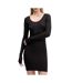 Robe noir femme tommy hilfiger tjw irregular rib-1