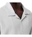 Mens Crinkled Relaxed Fit Holiday Shirt Light Grey Albam-4