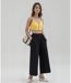 Pantalon femme coupe large de couleur noir - 100% coton - Choix intemporel-3