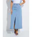 Jupe droite longue en jean 4 poches-1