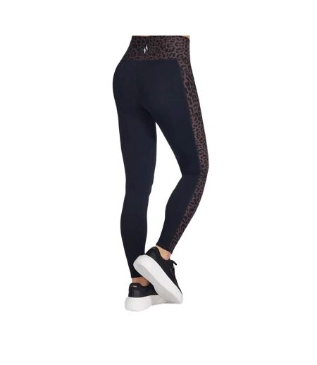 Womens/ladies Go Walk Cheetah Print Leggings Black Skechers