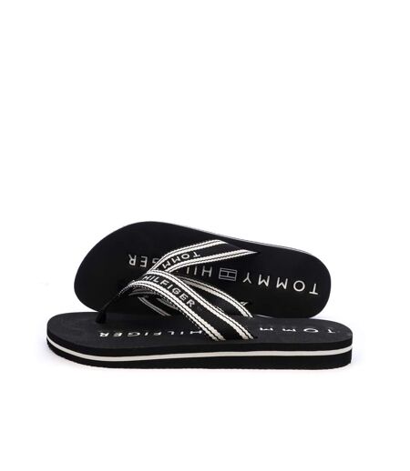 Tongs noir femme tommy hilfiger webbing summer