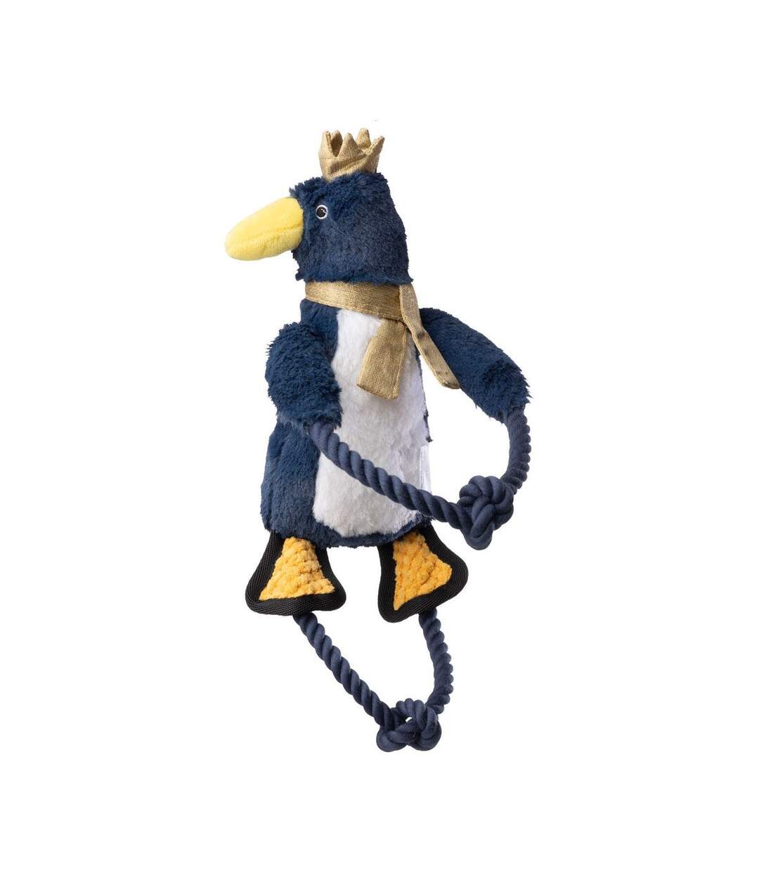 Penguin christmas rope dog toy one size royal blue/gold House Of Paws-1