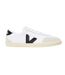 Womens/ladies Volley Contrast Logo Suede Trainers White Black Veja-1