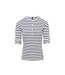 T-shirt Long John Femme Blanc Bleu Marine Premier-4