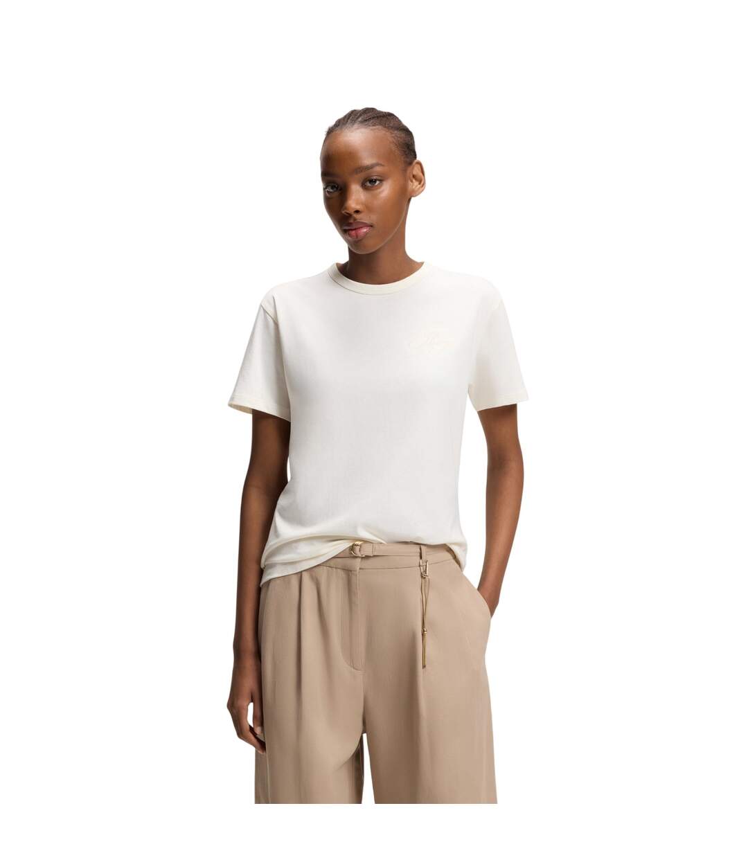T-shirt Motif/style Uni Damacia Femme Crème Hugo-4
