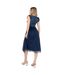 Robe Mi-longue Motif/style Paillette Femme Bleu Marine Foncé Deluxe-2