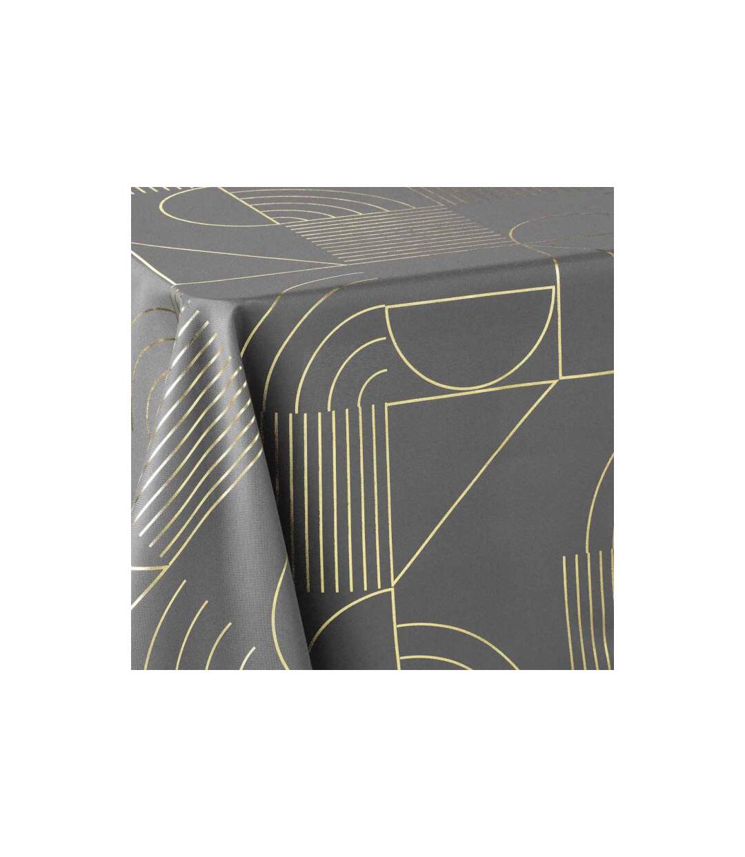 Nappe Imprimée Déco Lineor 150x300cm Anthracite-2