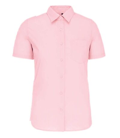 Chemise popeline manches courtes - Femme - K548 - rose pâle