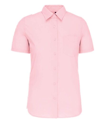 Chemise popeline manches courtes - Femme - K548 - rose pâle