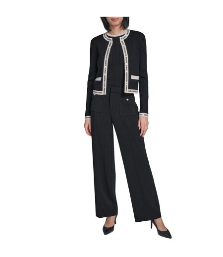 Cardigan Manches Longues Femme Noir Café Moka Karl Lagerfeld