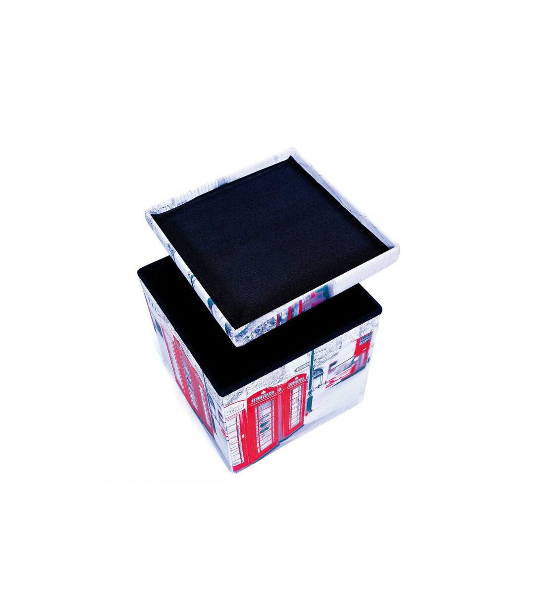 Boîte de Rangement Pliable London 38cm Blanc & Rouge-2