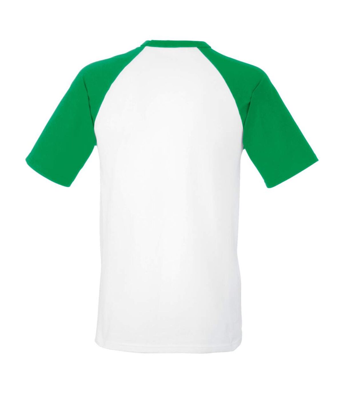 Fruit Of The Loom Mens Short Sleeve Baseball T-Shirt (White/Kelly Green) - UTBC327