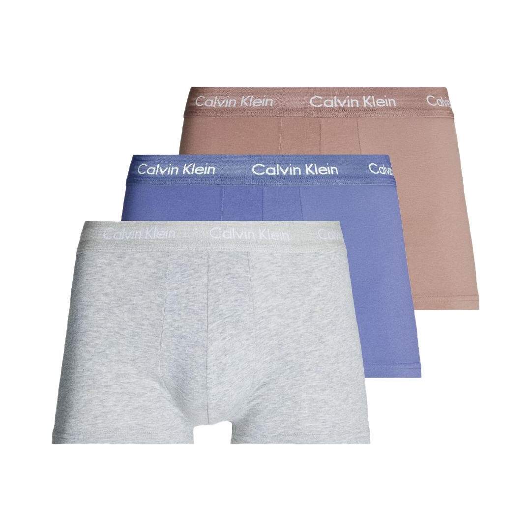 3x Boxers Bleu/Rose/Gris Homme Calvin Klein Jeans Low Rise - L-1