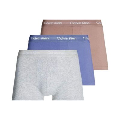 3x Boxers Bleu/Rose/Gris Homme Calvin Klein Jeans Low Rise - L