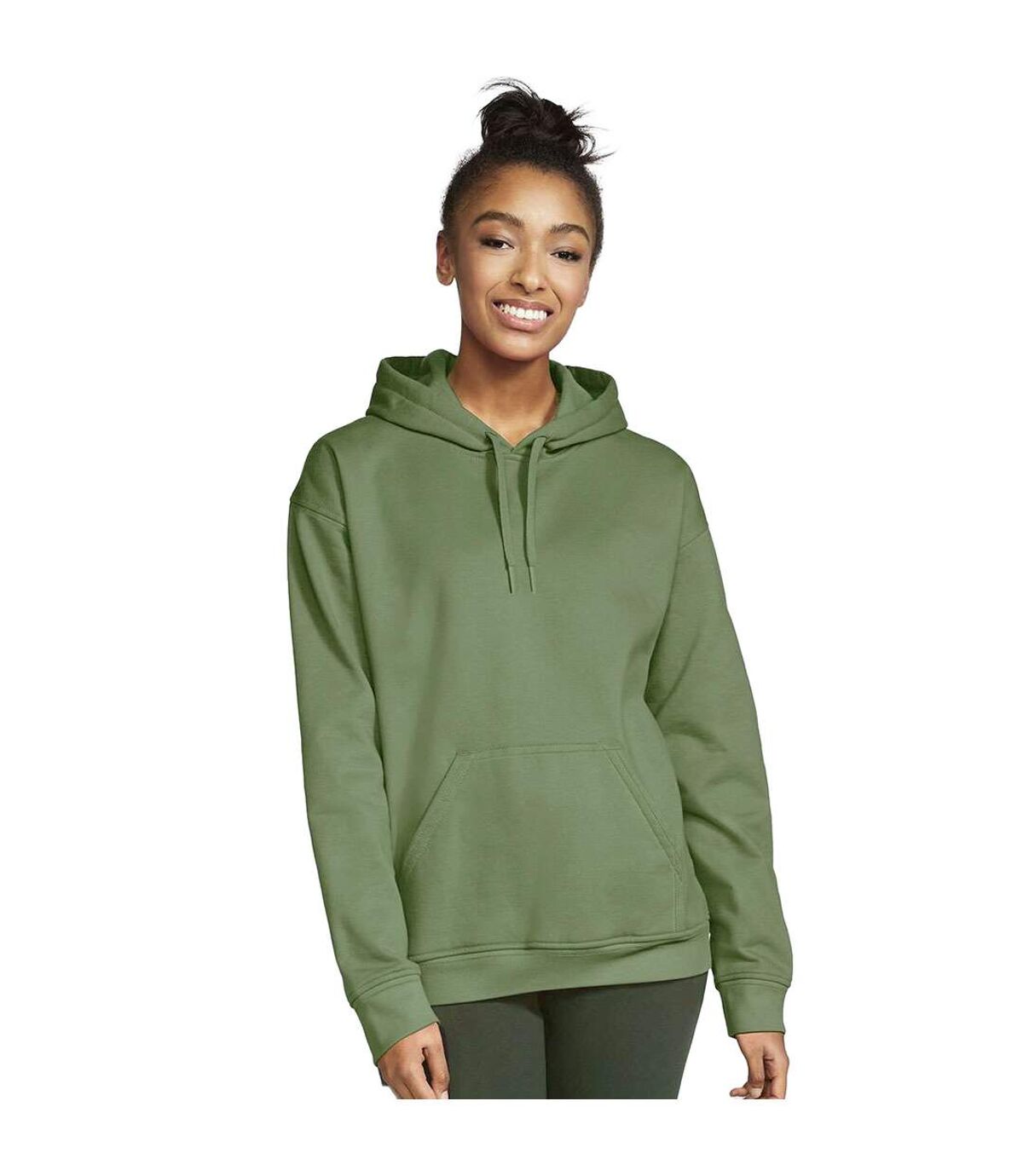 Gildan Unisex Adult Softstyle Fleece Midweight Hoodie (Military Green)
