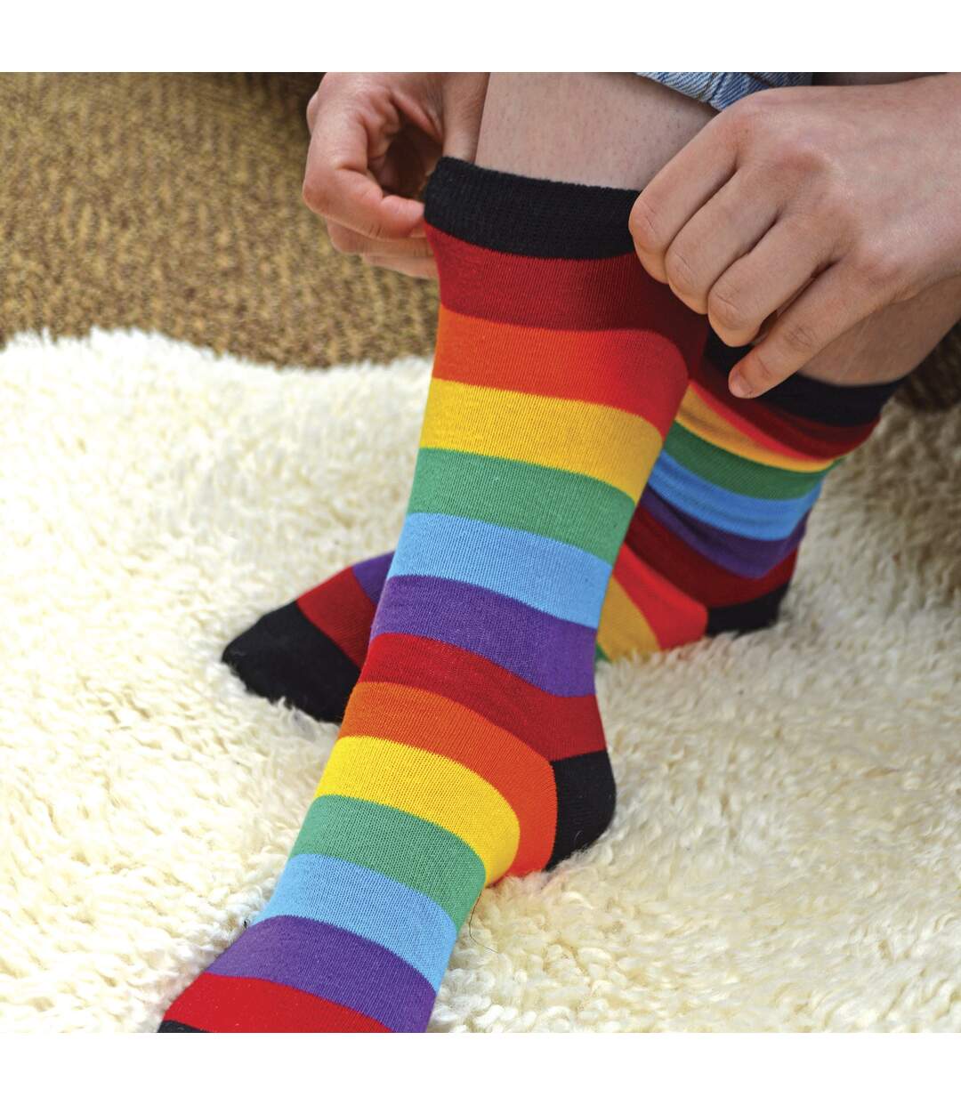 Mens Rainbow Socks & Boxers Set | 4 Pack Boxers & 3 Pack Striped Novelty Socks-5