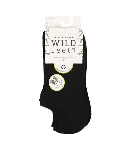 5 Pack Ladies Plain Contrast Liner Socks