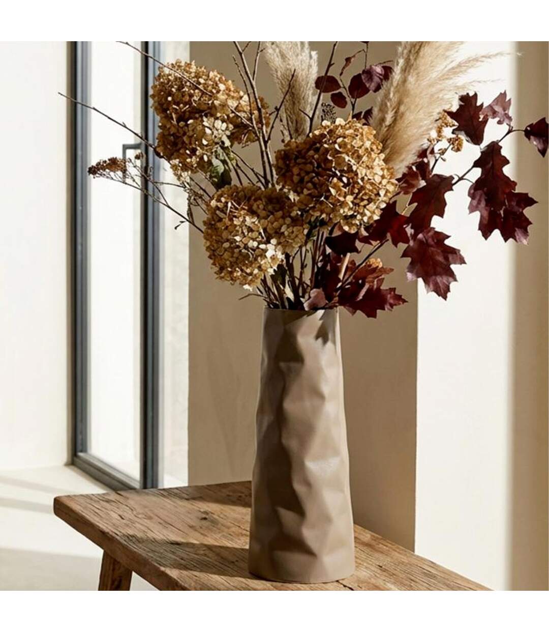 Vase Design Martelé Norimberga 50cm Crème-4