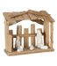 Crèche de Noël Toit Plat 25cm Naturel & Blanc-1