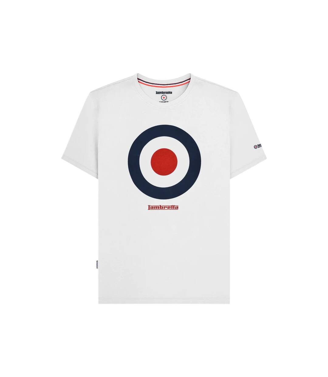 T-shirt Motif/style Cible Homme Blanc Lambretta-2