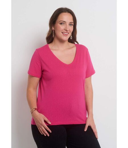 T-shirt maille pailletée manches courtes