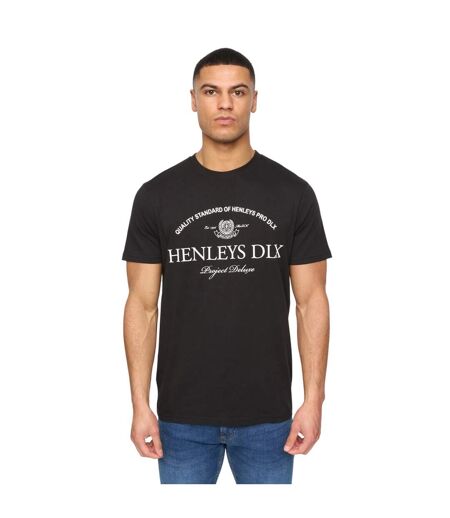 Mens Henclose Cotton T-shirt Black Henleys
